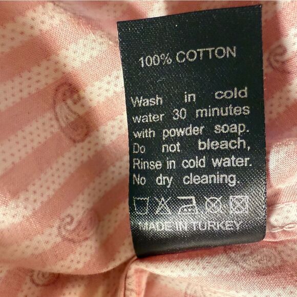 Bespoke Striped & paisley Men's Cotton Shirt contrast cuff size L button up - Picture 12 of 12